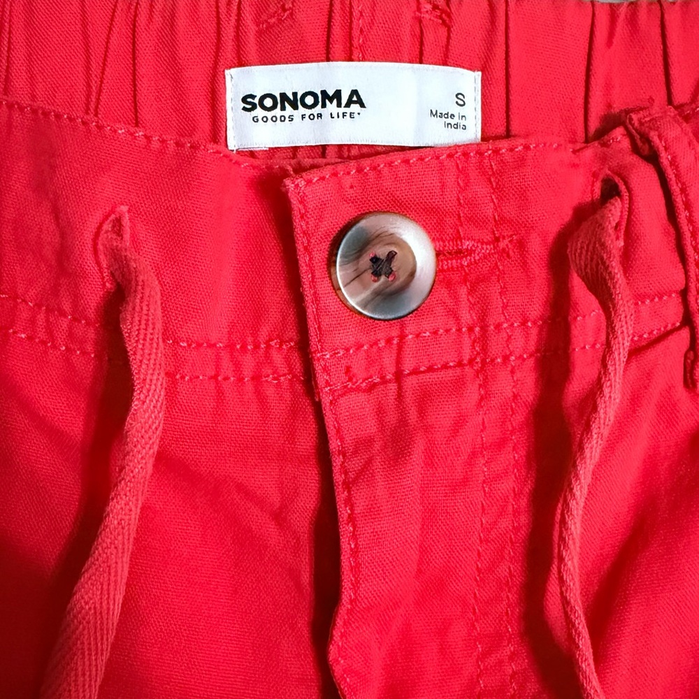 Sonoma Women's Vibrant Red Flat Front Shorts 97%Cotton 3%Spandes - Picture 3 of 11
